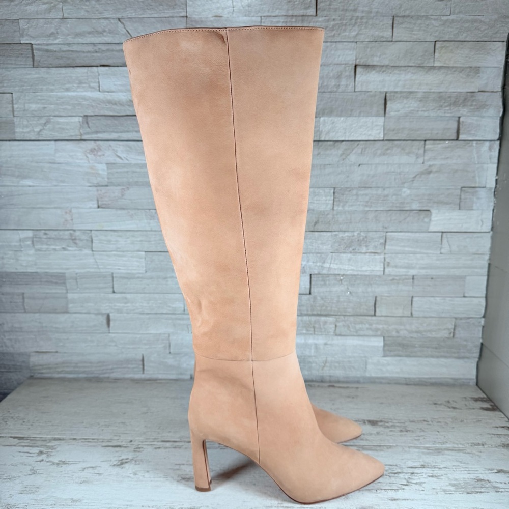 Antonio Melani Stellah Women’s Over the Knee Heeled Nude Suede Boots SZ 7.5M New - Picture 2 of 11
